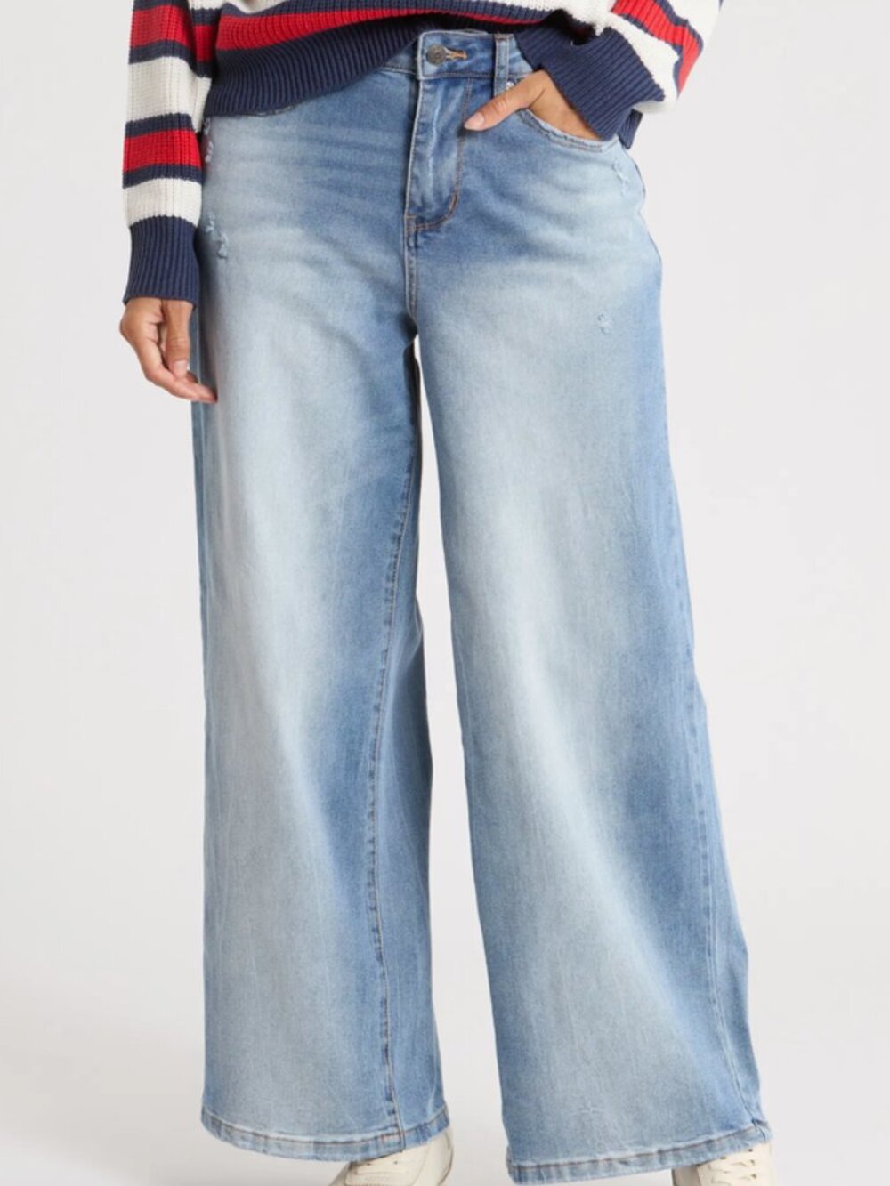 Vigoss 31" Destructed Baggy High Waist Medium Wash Jeans